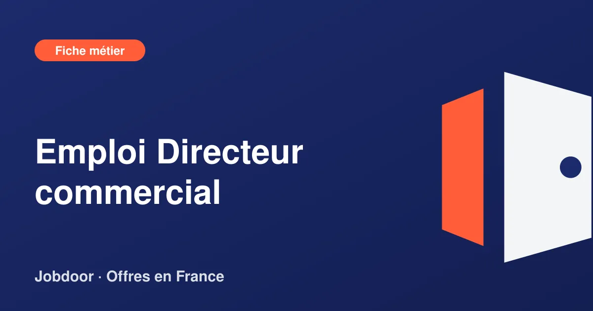 Fiche métier : Directeur commercial, missions, compétences et offres